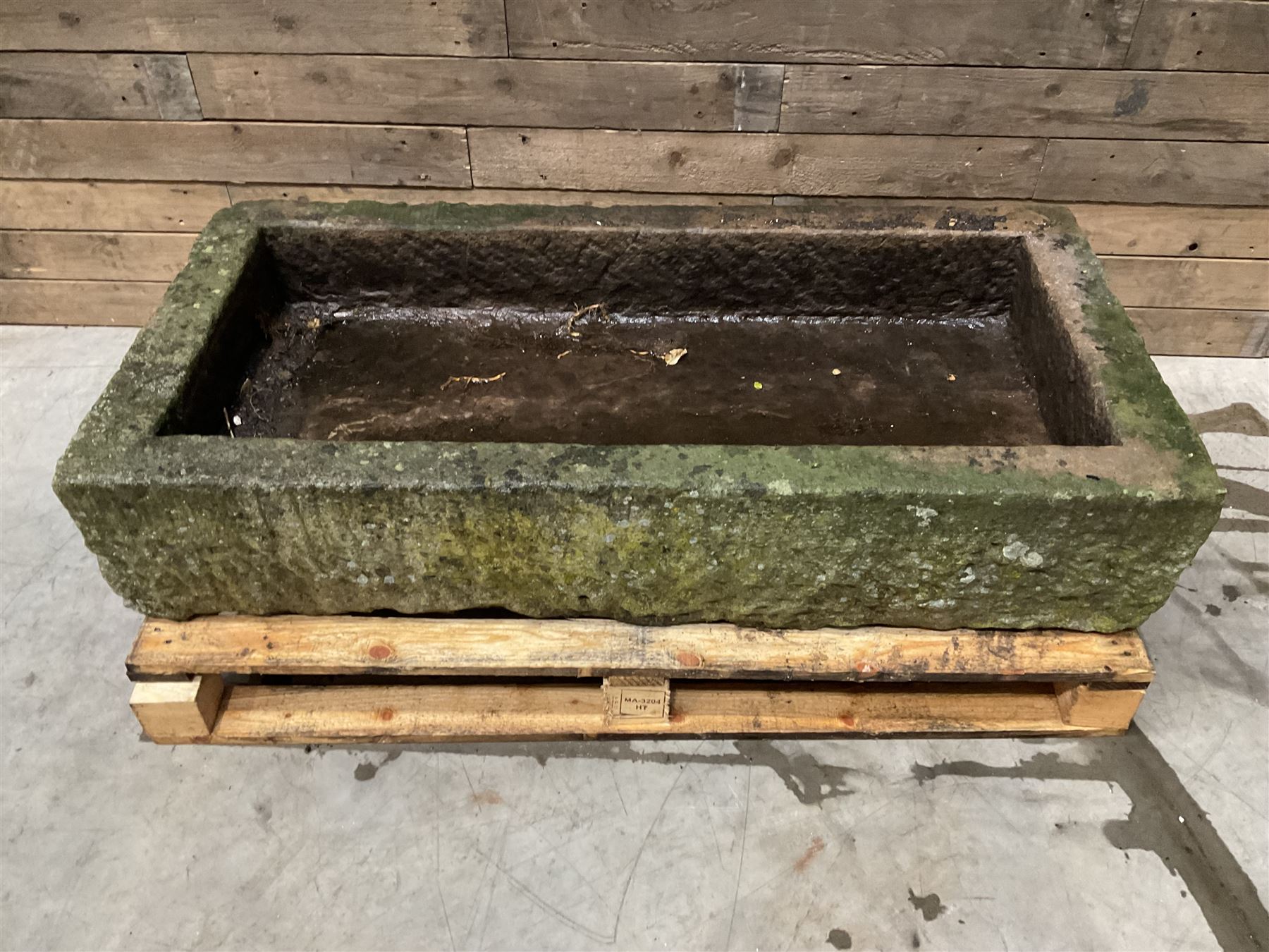 Large 19th century rectangular stone trough 
