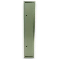 Bailey Structural Ltd green-painted steel gun cabinet, with lockable hinged door, internal...