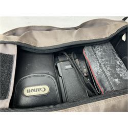 Collection of cameras and equipment, to include Boots comet 404 - X, Kodak DC25, Pentax ESPIO 90MC, olympus XA1, Kodak instamatic camera, tripods, cases, etc 