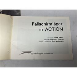 Adolf Hitler, Bilder aus dem Leben des Fuhrers [Pictures from the Life of the Fuhrer], Herausgegeben vom Cigaretten / Bilderdienst, Hamburg / Bahrenfeld, 1936, an album of two hundred tipped-in cards bearing photographs by Heinrich Hoffman, originally collected with cigarettes, 31 cm x 24 cm; together with a Waffen-SS book 'Wenn alle Bruder schweigen'; Hamburg 1939-1945; and two other booklets