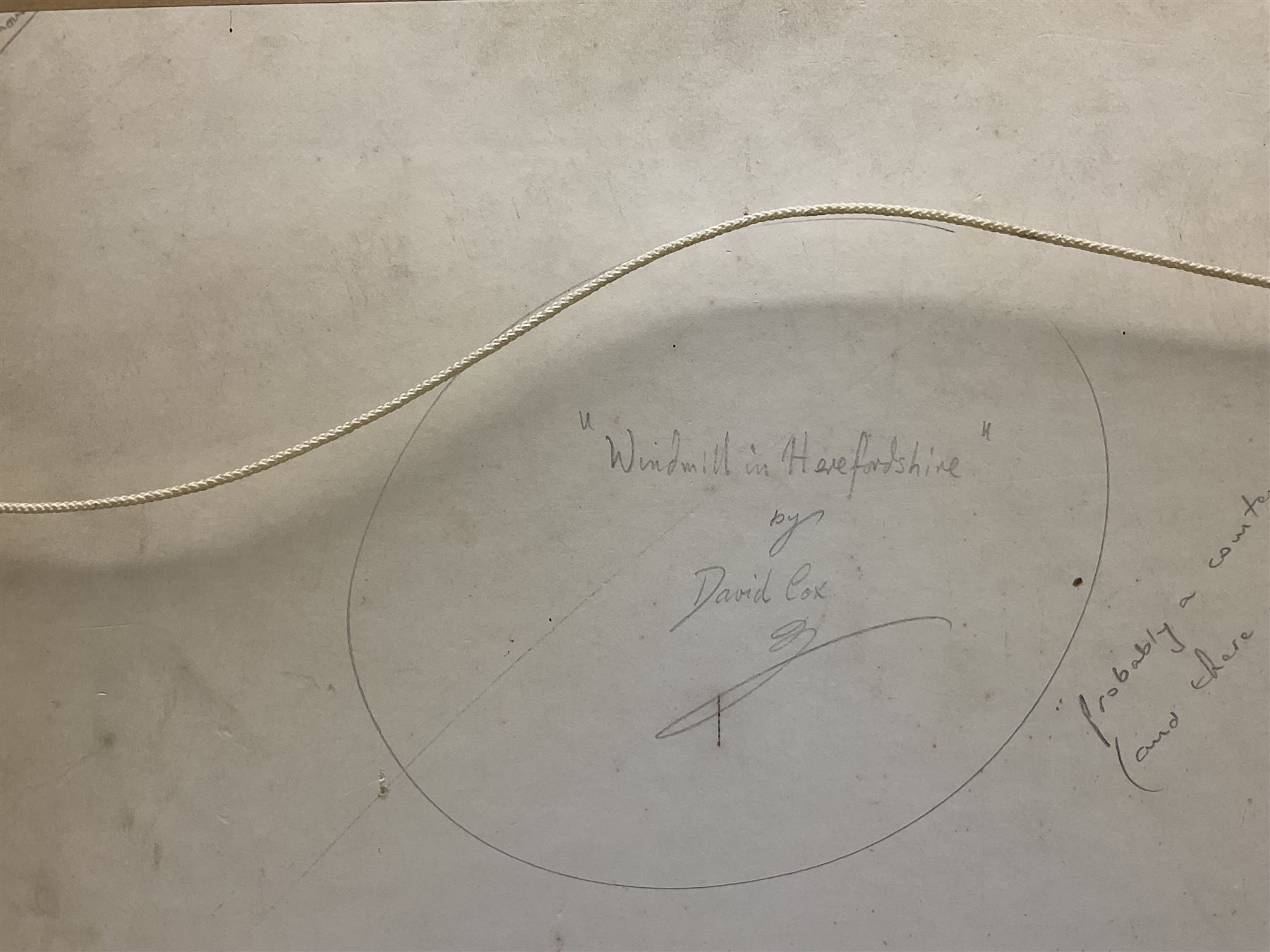 Attrib. David Cox Jr (British 1808-1885): A Distant Castle and The Windmill on the Farm, two watercolours one signed, the other inscribed verso together with another similar unsigned watercolour max  28cm x 47cm (3) 