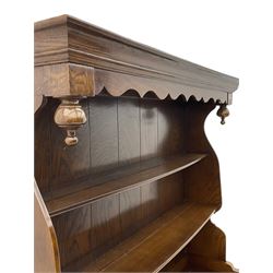 20th century oak dresser with plate rack