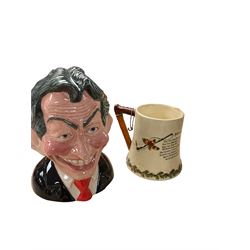 Crown Devon John Peel mug, together with Lladro and Nao figures etc 