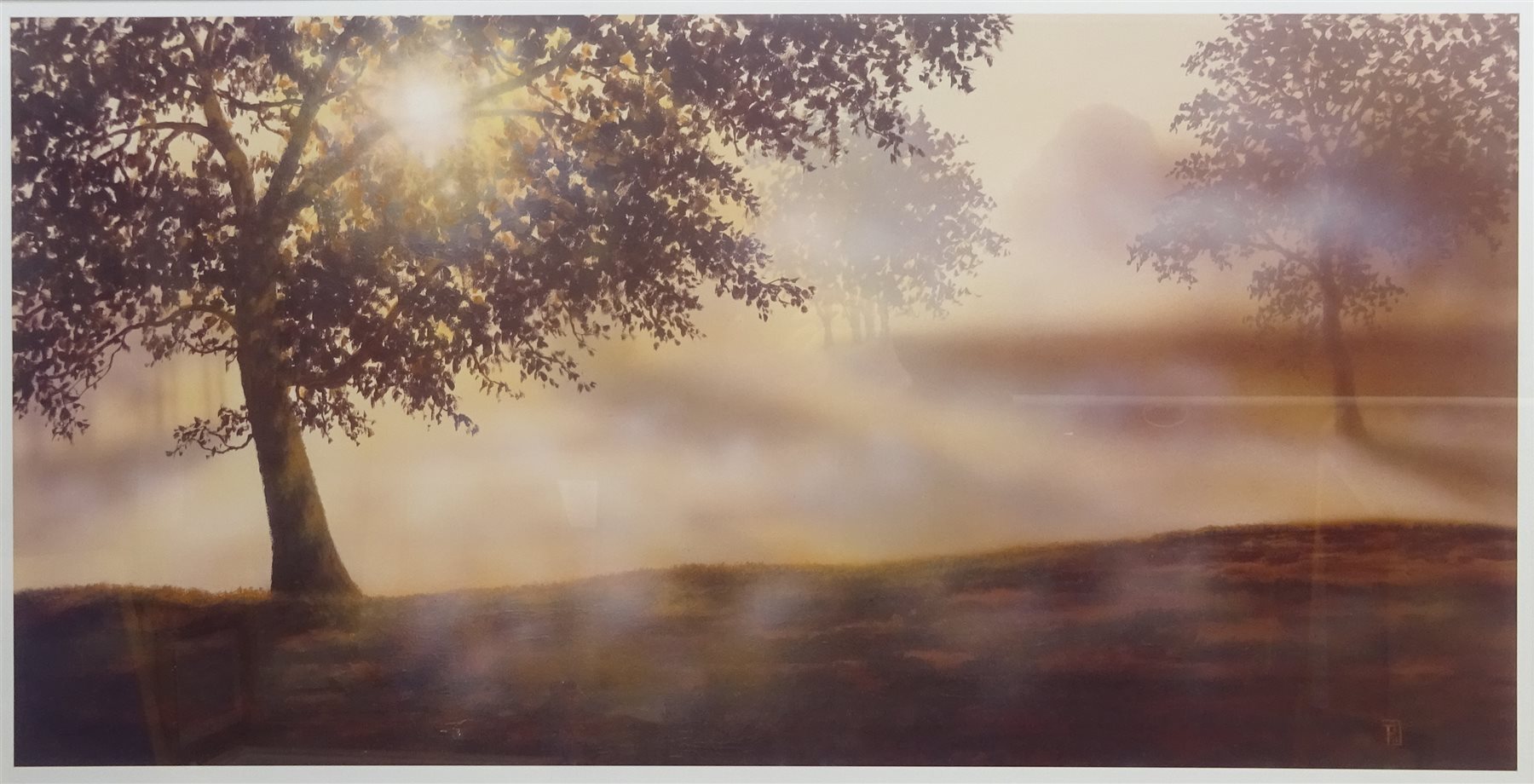 Peter Walsh (British Contemporary): Misty Morning, colour print signed in pencil 45cm x 85cm