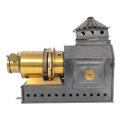 Late 19th century 'The Prestantia' brass and tin plate magic lantern by Riley Bros Ltd Bradford