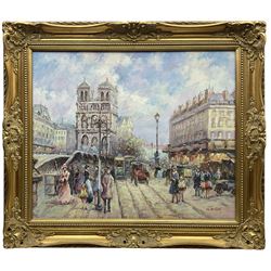 N Wilton (British 20th century): Parisian Street Scene, oil on canvas signed 50cm x 60cm