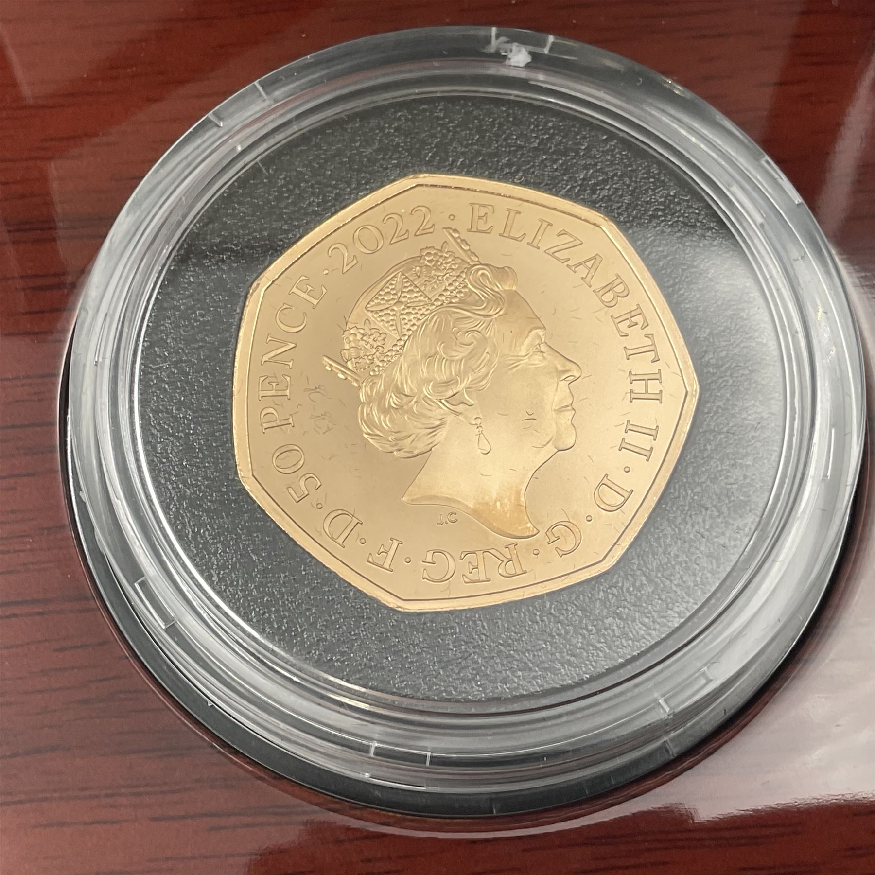 The Royal Mint United Kingdom 2022 'Kanga and Roo' gold proof fifty pence coin, cased with certificate