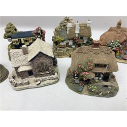 Eighteen Lilliput Lanes, including The Penny Farthing, The Pigsty, Borrowdale School, Fairy Cake Tearoom, An Apple a Day,Ladybird Cottage etc, all with original boxes 