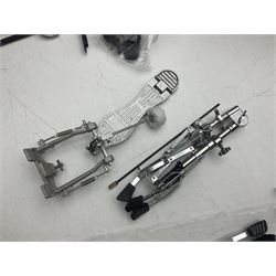 Rockburn eight-piece black drum kit with bass drum, floor tom and five other toms and snare drum; together with two other snare drums; Haosen bass drum; four cymbals; various stands, foot pedals, stool, tri-angle, drum sticks etc