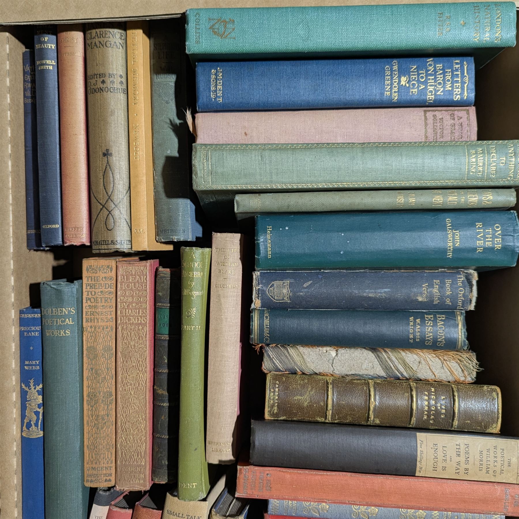 Collection of poetical works and other books in four boxes