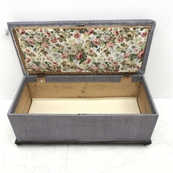 Victorian upholstered ottoman blanket box, single hinged lid, W127cm, H51cm, D58cm