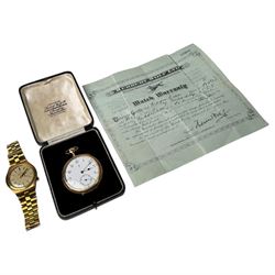 Bulova Accutron gold-plated wristwatch and a Ingersoll gold-plated lever pocket watch, box...