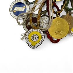 Group of late 1950s-1960s horse racing membership badges, including Thirsk, York, Catterick, Redcar and Stockton 