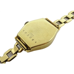  14ct gold bracelet wristwatch by Lange Glasshutte SA. hallmarked,  20.93gm  