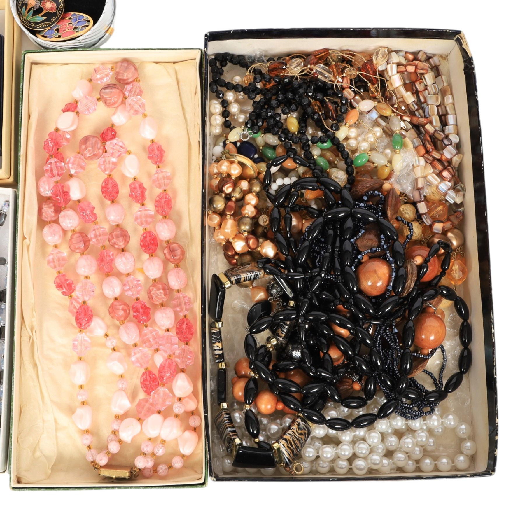 Niello panel bracelet and a collection of costume jewellery