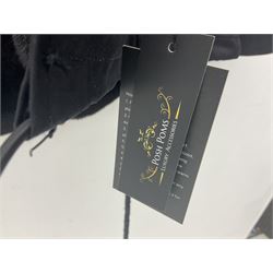 Posh Poms black raccoon fur collar parka coat lined with fur, new, unused 