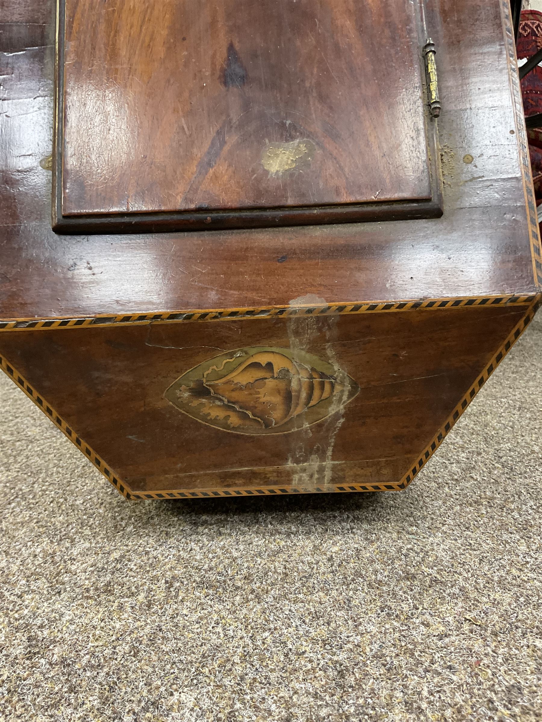 19th century inlaid mahogany tavern clock case