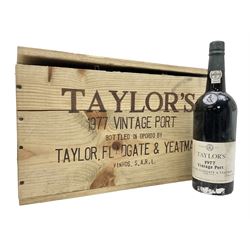 Taylor's, 1977, vintage port, 75cl, 21% vol, twelve bottles, cased 