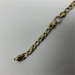 9ct white and yellow gold fancy link bracelet, hallmarked 