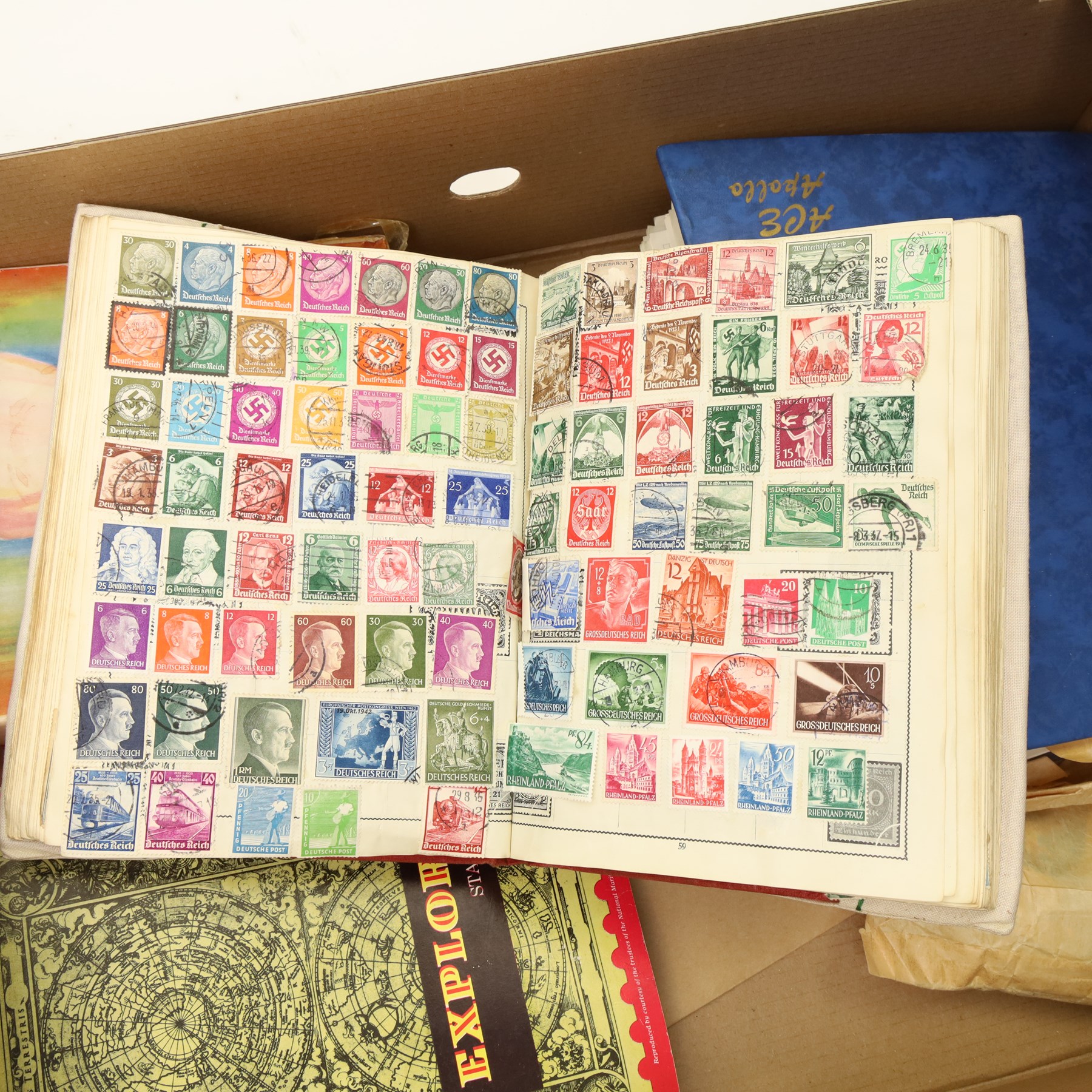 Various stamp albums, loose stamps, envelopes etc