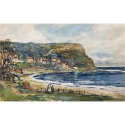 Rowland Henry Hill (Staithes Group 1873-1952): Runswick Bay, watercolour signed and dated 1938, 33cm x 52cm