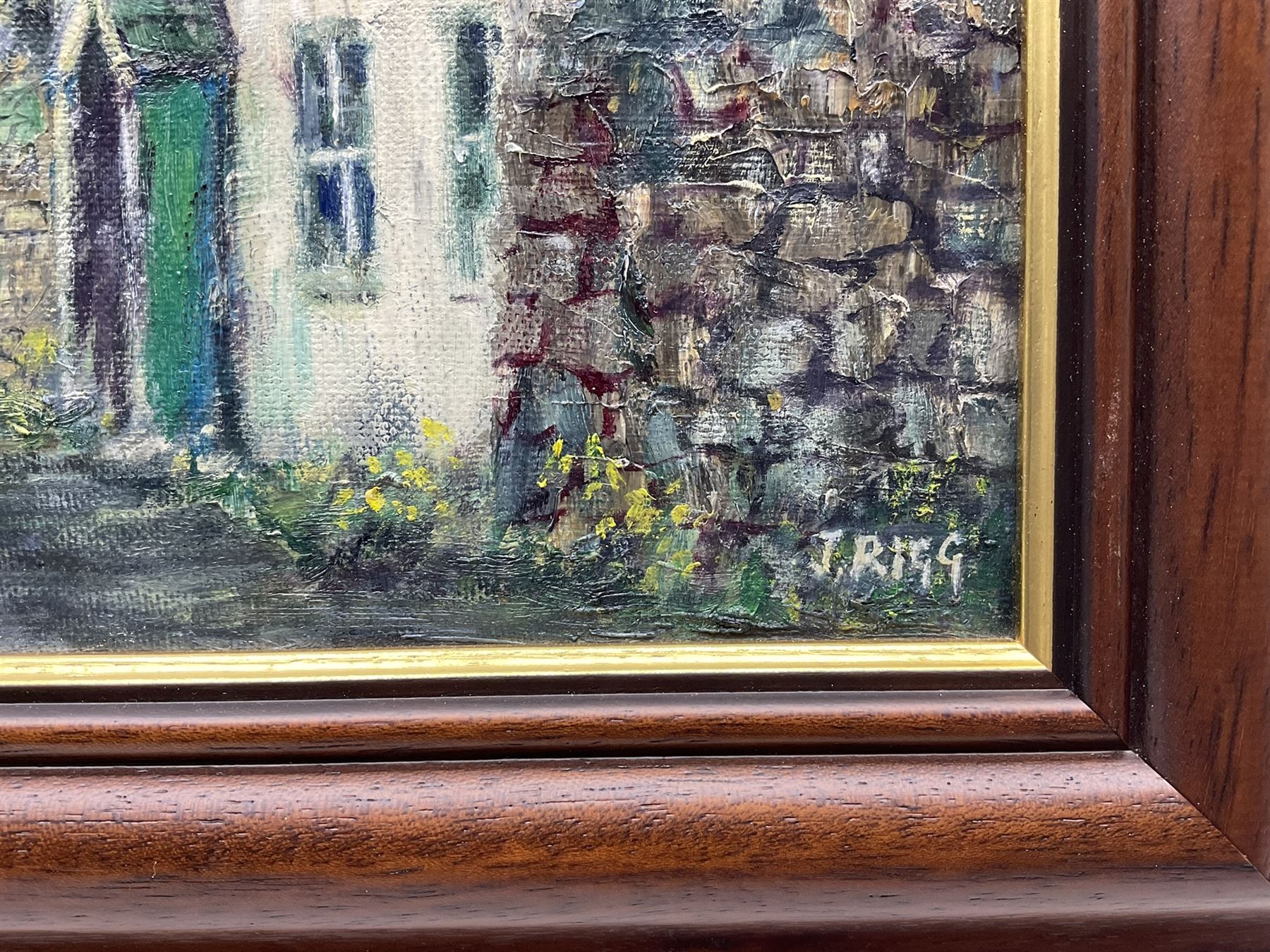 Jack Rigg (British 1927-): A Yorkshire Dales Village, possibly Appletreewick, oil on canvas board signed 34cm x 44.5cm 
Provenance: with Whitby Galleries, label verso