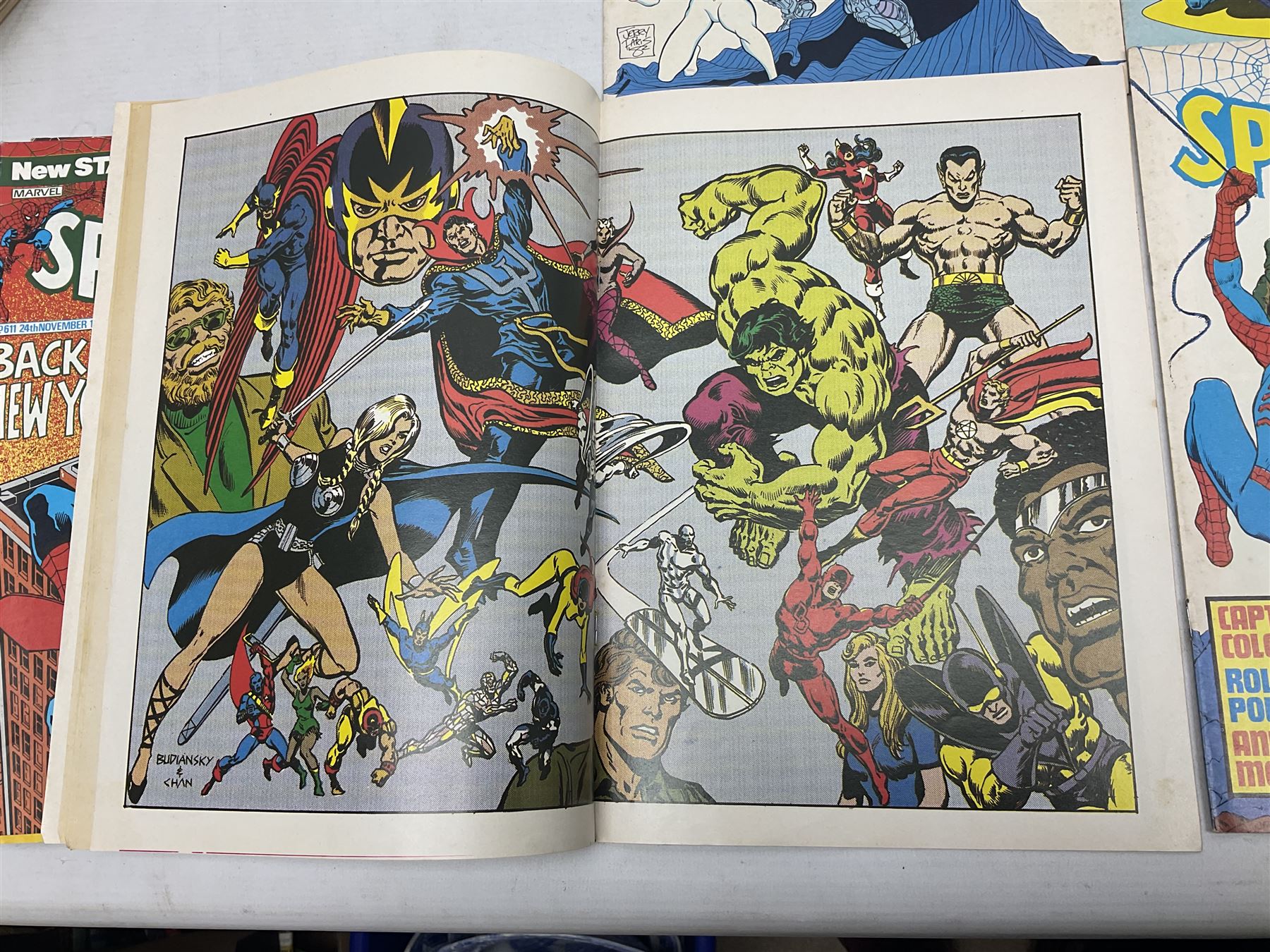 Spider-Man comics (1982-1985) nos 500-527, 529-535, 537-552, 579-602, 604-614, 620-626, and 628-631 (97)