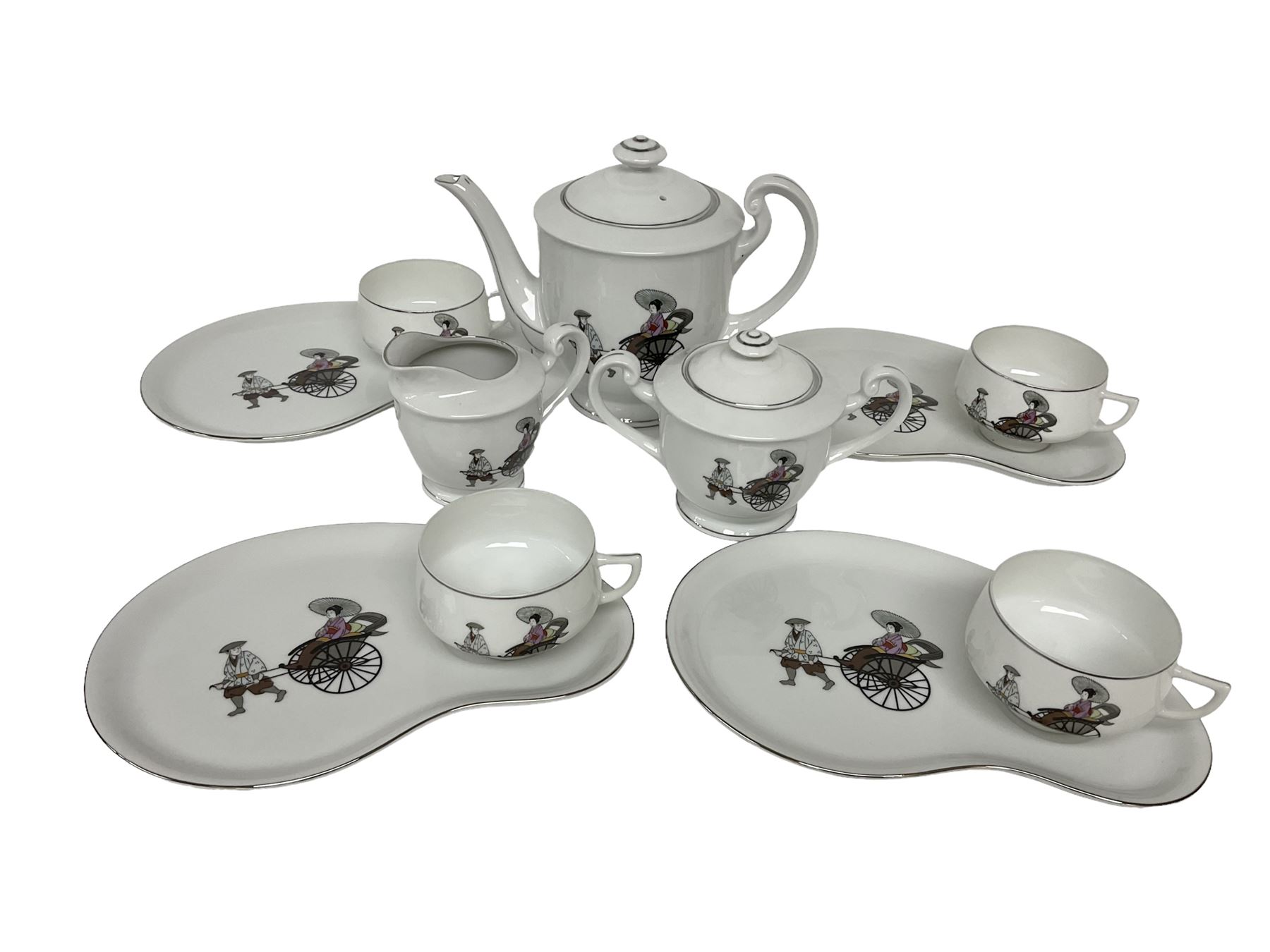 Japanese Arita China tea service for four