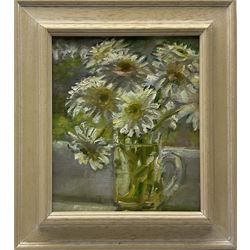 Olive Bagshaw (Northern British 1931-2017): Still Life of Flowers in a Jug, oil on canvas laid on board unsigned 28cm x 23cm
Provenance: from the Artist's Studio Sale. Miss Bagshaw who was born in Salford, received her formal art training at Salford and Manchester Art School. Her work has been regularly accepted at the Royal Society of Portrait Painters, the Royal Academy and Federation of British Artists 