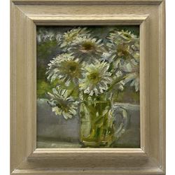 Olive Bagshaw (Northern British 1931-2017): Still Life of Flowers in a Jug, oil on canvas laid on board unsigned 28cm x 23cm
Provenance: from the Artist's Studio Sale. Miss Bagshaw who was born in Salford, received her formal art training at Salford and Manchester Art School. Her work has been regularly accepted at the Royal Society of Portrait Painters, the Royal Academy and Federation of British Artists 