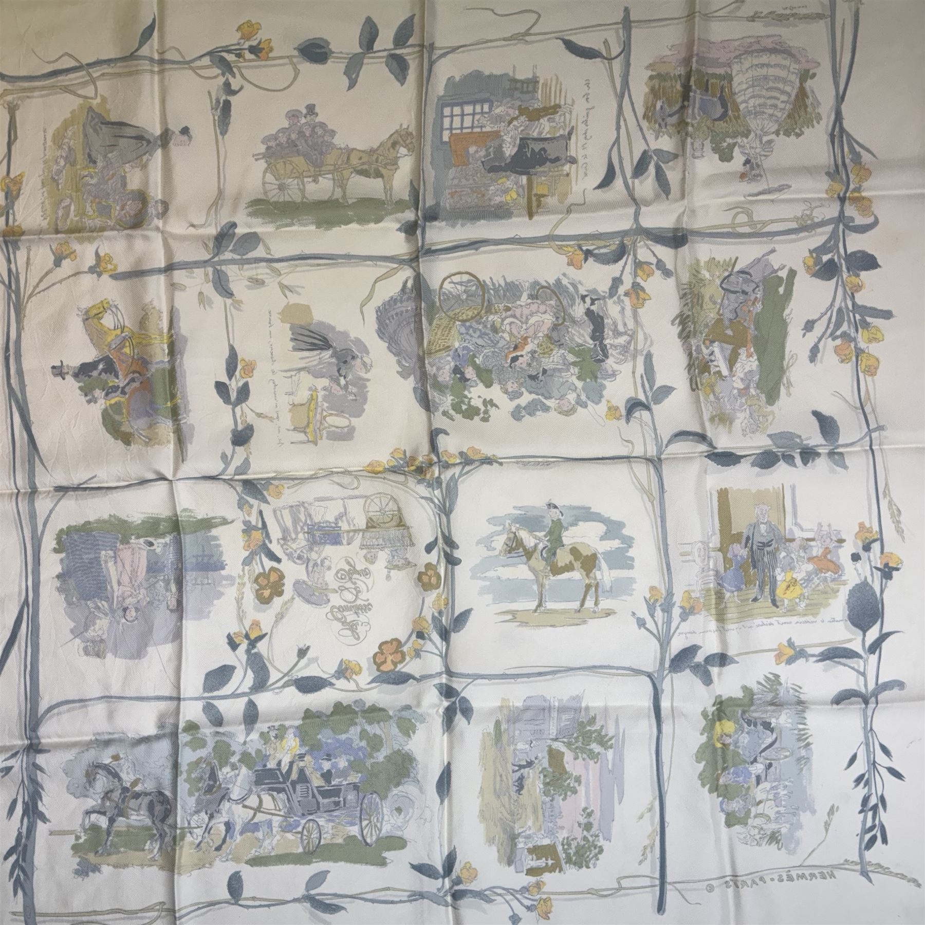 Hermes La Comtesse de Segur silk scarf, 90cm x 90cm