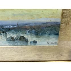 H Douglas (Scottish 19th/20th century): Highland Moors, pair watercolours signed 25cm x 53cm (2)