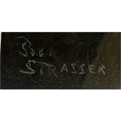 Benjamin Strasser (Austrian 1888-1955): Portrait of a Midwife, oil on board signed 47cm x 39cm