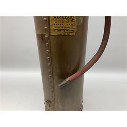 Large copper ‘Waterloo’ fire extinguisher by Read and Campbell Ltd and another Safex example 
