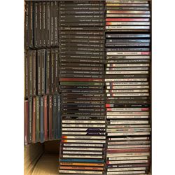 A large collection of mostly Jazz CD's including Jack Teagarden, Count Basie, Woody Herman and many others in four boxes (400+)
