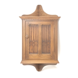  Ercol Ewelme elm corner wall cupboard, single door, W58cm, H105cm, D32cm  