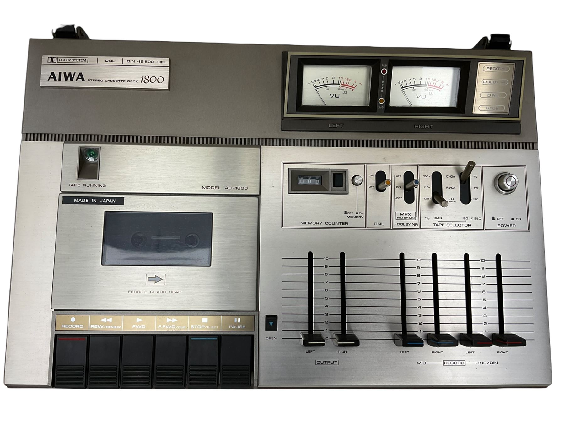 AIWA stereo cassette deck 1800, UEGA VEF 206 radio and a brother 100 type writer - all untested 