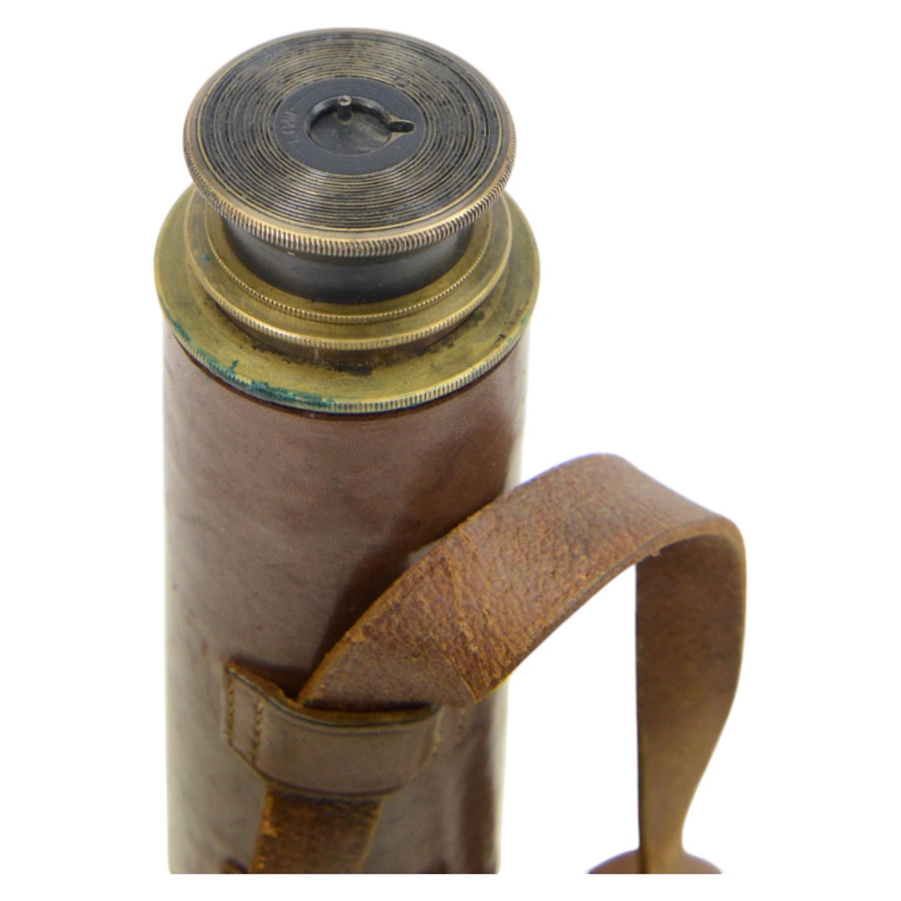 Military issue BC & Co Ltd three draw telescope, inscribed Tel Sig Mark VI 4706 O.S. 717 GA with broad arrow, together with a B. Cooke & Son Ltd Hull single draw telescope, inscribed R.C Young, both in leather cases 