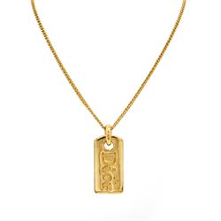 Dior gilt Tag pendant necklace, with pair of matching pendant earrings
