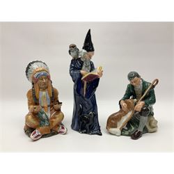 Three Royal Doulton figures, comprising The Wizard HN2877, The Chief HN2892, The Master HN2325