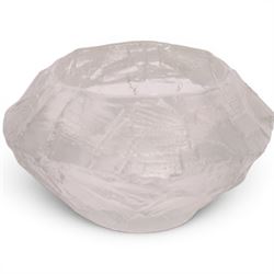 Glasbruk bowl by Gote Augustsen for Ruda, of textured dimond form, H12cm