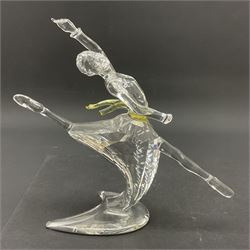 Three Swarovski figures, comprising flamenco dancer, female dancer with certificate and ballerina, tallest H21cm  