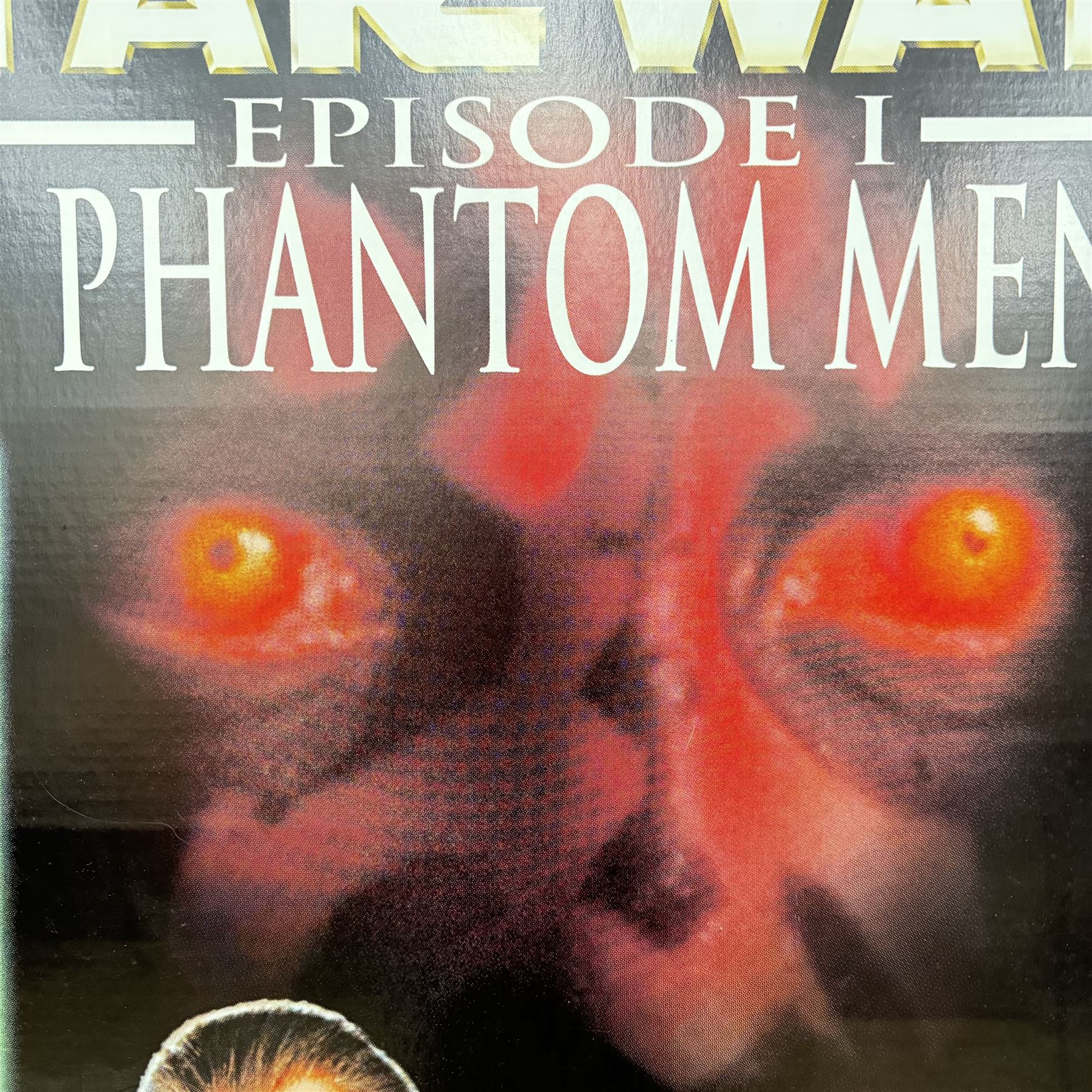 Star Wars Chewbacca cardboard cut-out, together with a Star Wars Phantom Menace Playstation advertising cardboard cut out, tallest H150cm