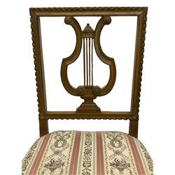 Pair of lyre back bedroom chairs 
