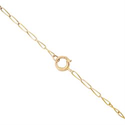 Edwardian gold split pearl pendant necklace, openwork floral pendant set with split pearls on a fancy link chain necklace