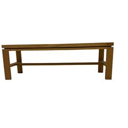 Solid oak rectangular bench seat