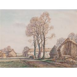 Henry Samuel Merritt (British 1884-1963): Farm and Windmill, two watercolours signed, one very faintly lower right, max 27cm x 38cm (2)