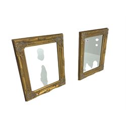 Pair of small gold finish classical wall mirrors