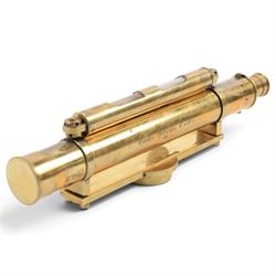 Early 20th century brass theodolite, by Carter Optician of Exeter, in mahogany case