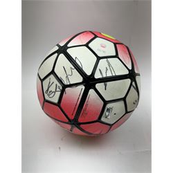 Leicester City signed 2015/16 season shirt, and two signed footballs